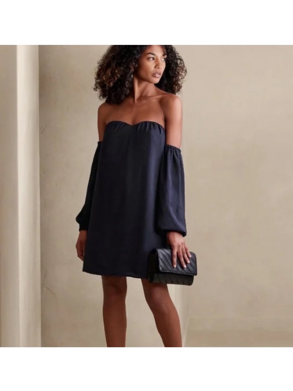 Banana Republic Off-Shoulder Dress Navy Blue